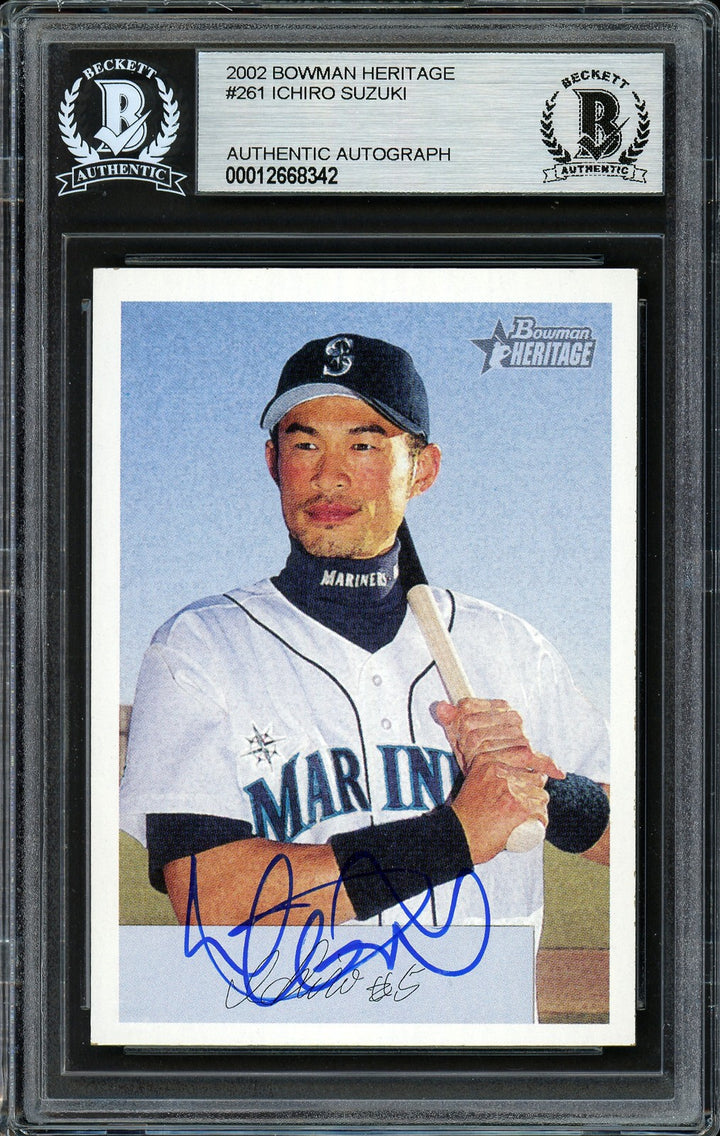 Ichiro Suzuki Signed 2002 Bowman Heritage Card 261 Seattle Mariners Beckett