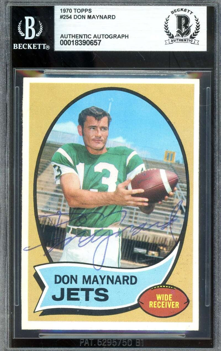 Don Maynard Beckett BAS Vintage Signed 1970 Topps Autograph