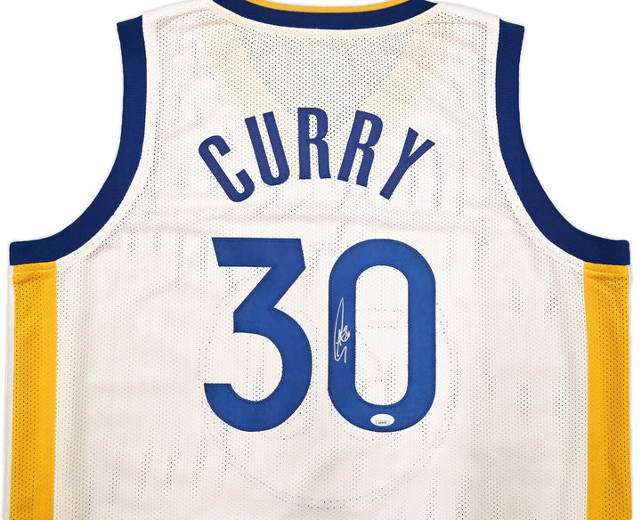 Golden State Warriors Stephen Curry Autographed Signed White Jersey JSA