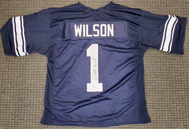 BYU Cougars Zach Wilson Signed Navy Blue Jersey Beckett BAS