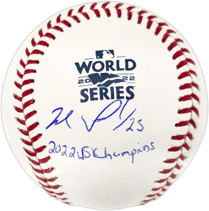 Michael Brantley Signed 2022 WS Logo Baseball Astros 2022 WS Champs Beckett Wit