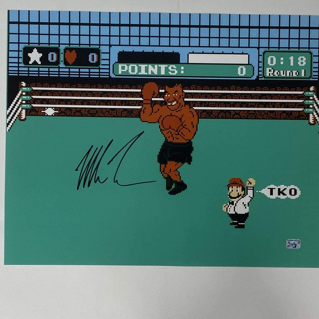Autographed/Signed MIKE TYSON Punchout Nintendo 16x20 Photo Hologram COA