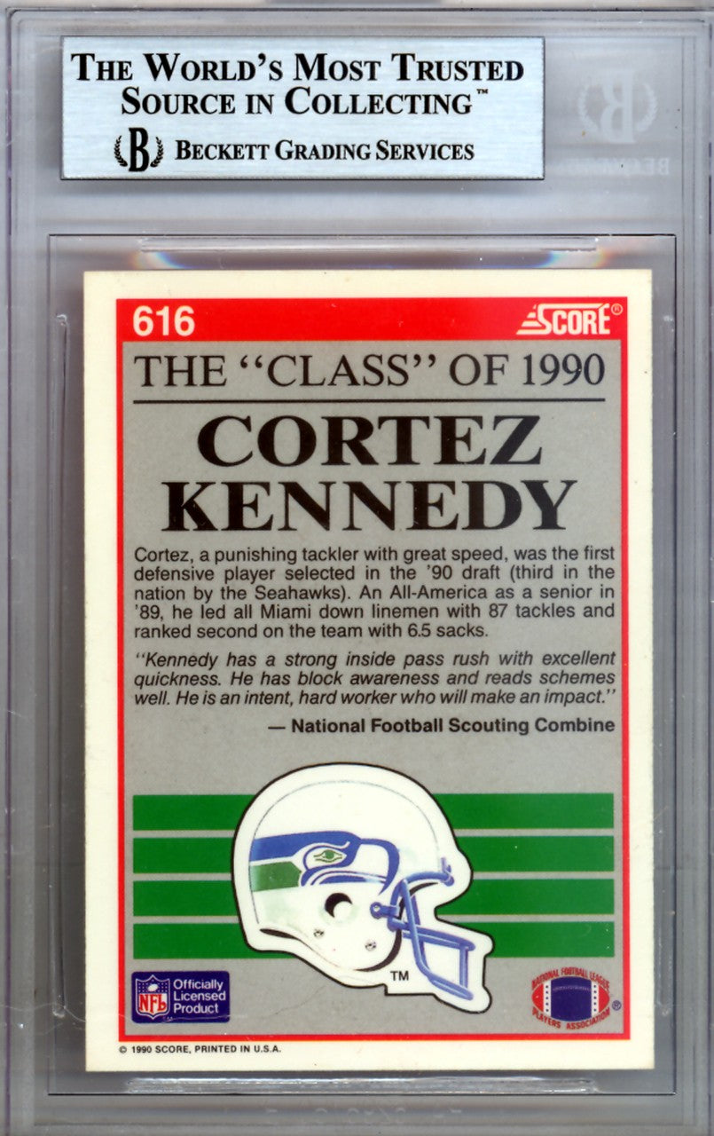 Cortez Kennedy Signed 1990 Score RC 616 Seattle Seahawks Beckett