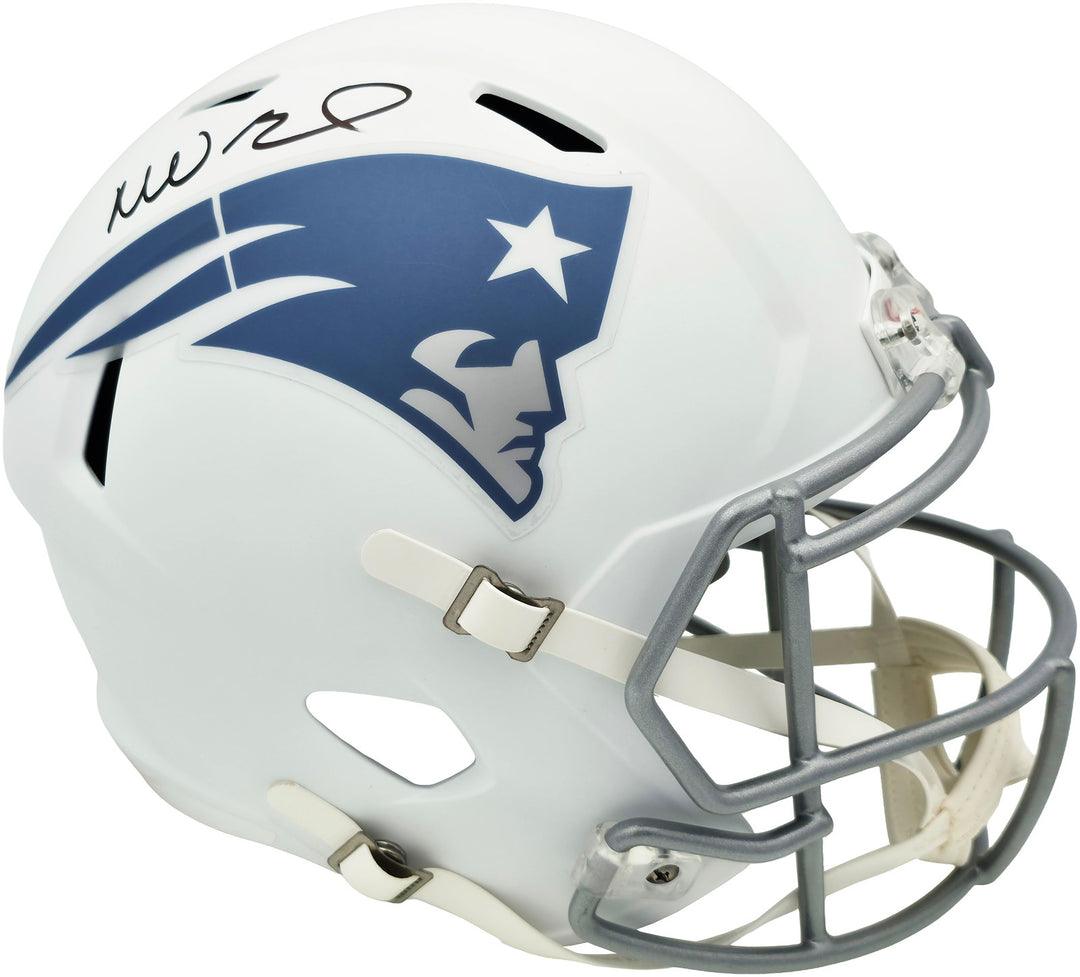 Mike Vrabel Signed Patriots White Rivalries Full Size Helmet JSA Witness