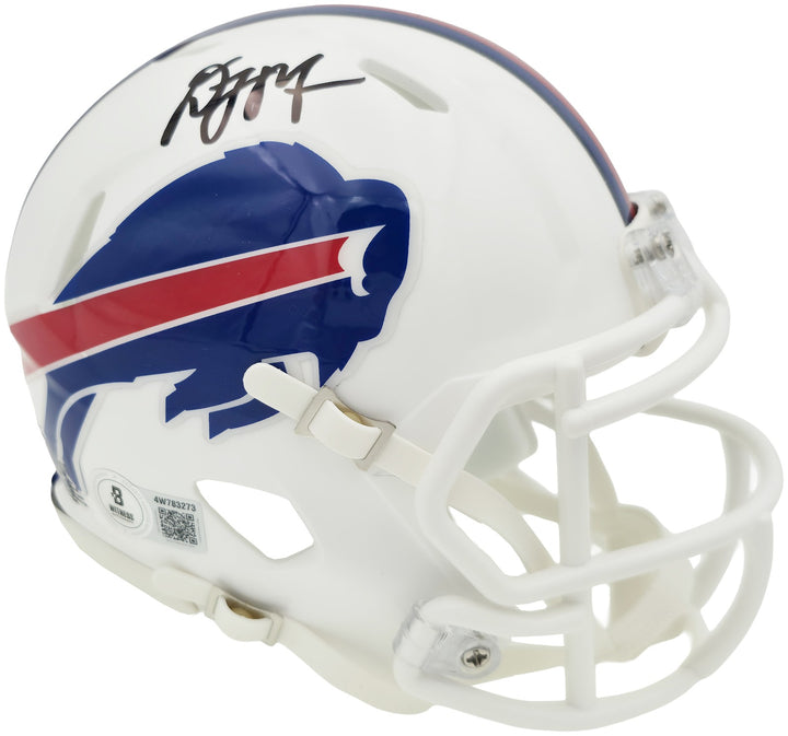 DJ Moore Signed Buffalo Bills White Speed Mini Helmet Beckett BAS Witness