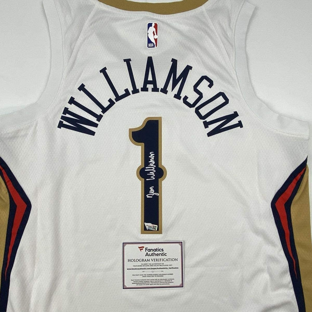 Signed ZION WILLIAMSON Pelicans White Nike Jersey Fanatics COA Auto