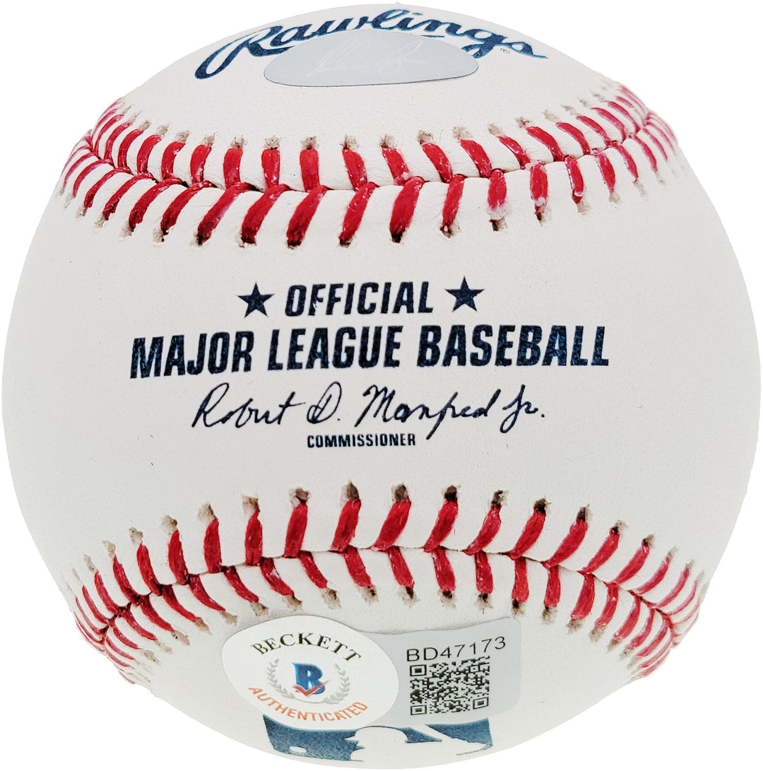 Nolan Ryan Signed Official MLB Baseball Texas Rangers "69 WS Champs" Beckett BAS
