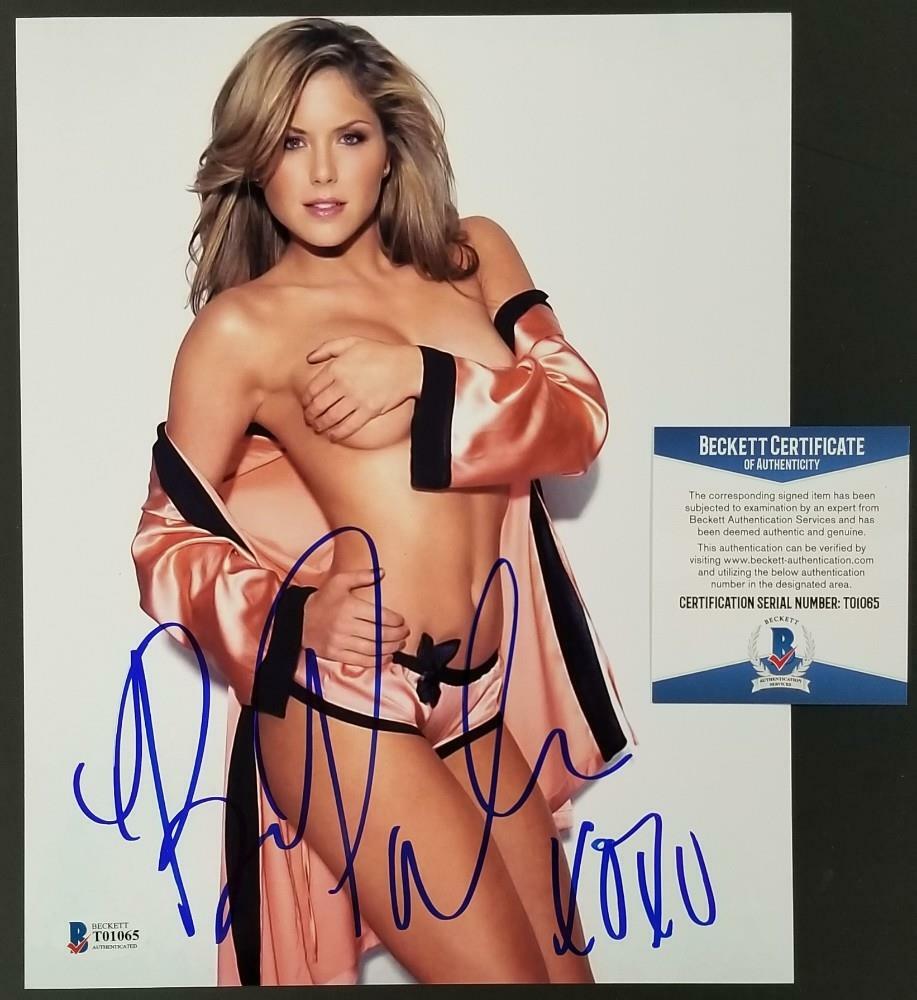 Brittney Palmer signed Playboy 8x10 Photo #2 Model Ring Girl ~ Beckett BAS COA