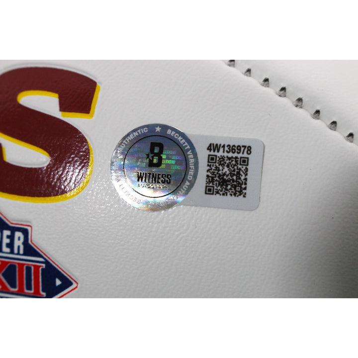Russ Grimm Autographed Washington Redskins Logo Football HOF Beckett 54297
