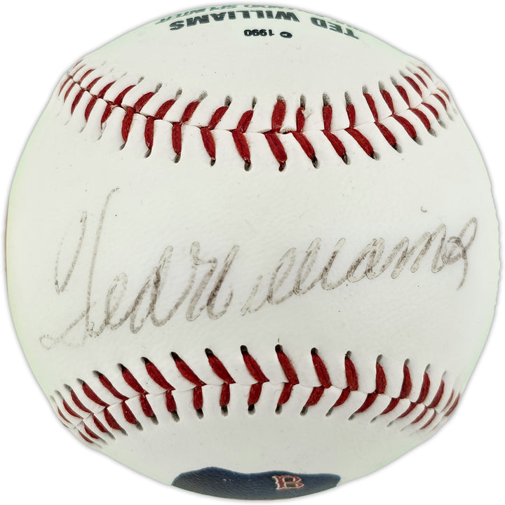 Ted Williams Signed Official Fotoball Baseball Boston Red Sox Beckett #AE85114