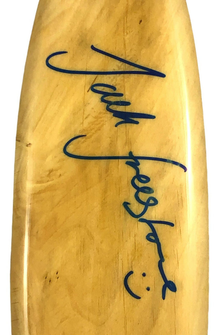 Jack Freestone Hand Signed Wooden Mini Surf Board W/Stand  JSA COA Autographed