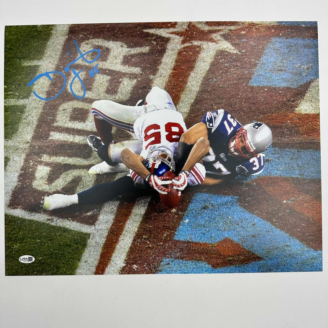 Autographed/Signed David Tyree Catch Super Bowl XLII 16x20 Photo JSA COA