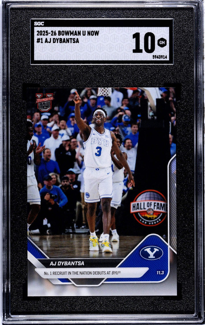 Graded 2025 Topps Bowman U Now AJ Dybantsa #1 Rookie RC Basketball Card SGC 10