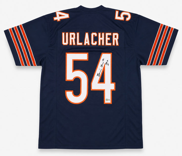 Chicago Bears Brian Urlacher Signed Blue Jersey "HOF 18" Beckett BAS Witness