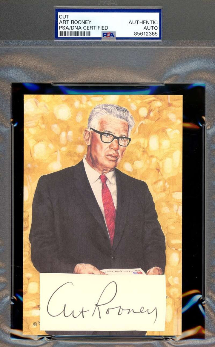 Art Rooney PSA DNA Signed Goal Line Art Card Cut GLAC Autograph Steelers