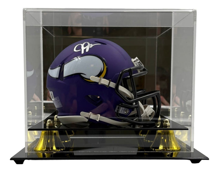 Justin Jefferson Signed Minnesota Vikings Mini Speed Helmet BAS w/ Case