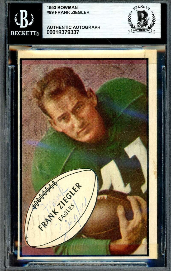 Frank Ziegler Beckett BAS Signed 1953 Bowman Autograph