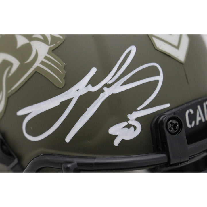 Julius Peppers Autographed Carolina Panthers 22 STS Mini Helmet Beckett 48133