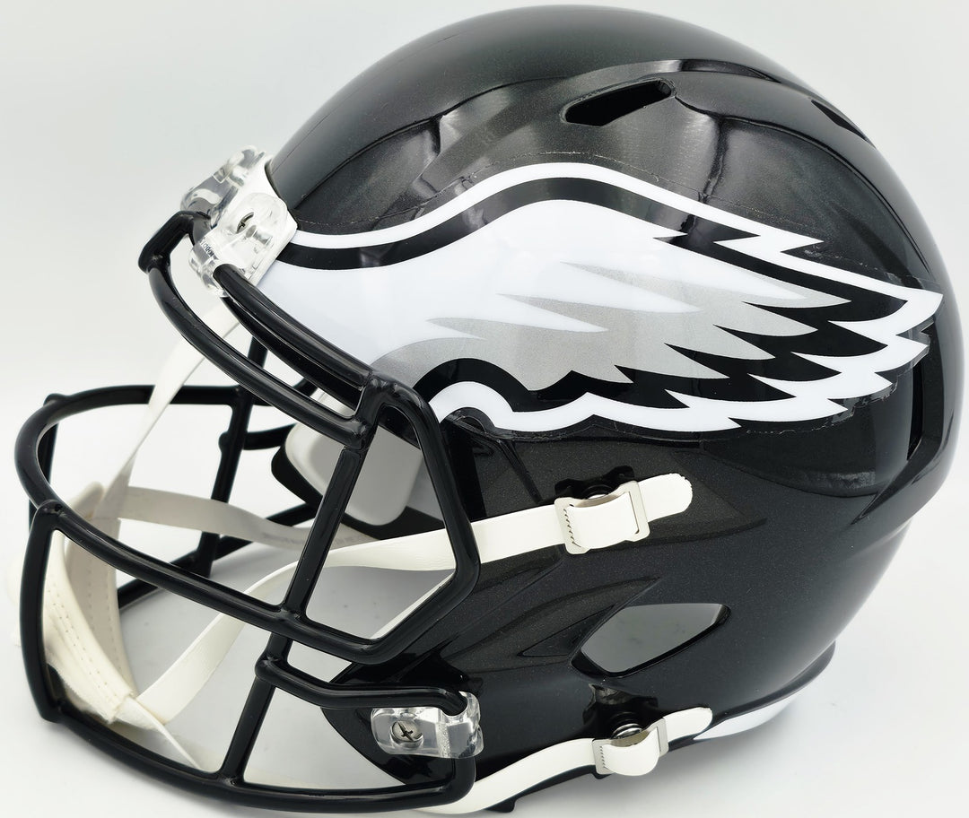 Jalen Carter Signed Eagles Black 2022 Alt Full Size Speed Helmet JSA