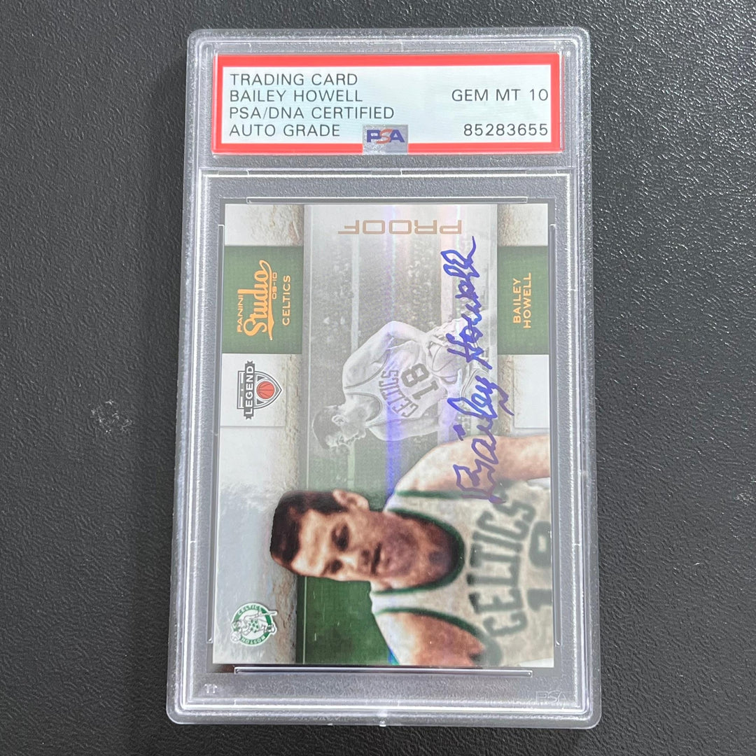 2010 Panini Studio Legends #103 Bailey Howell Signed Card AUTO 10 PSA/DNA Slabbe