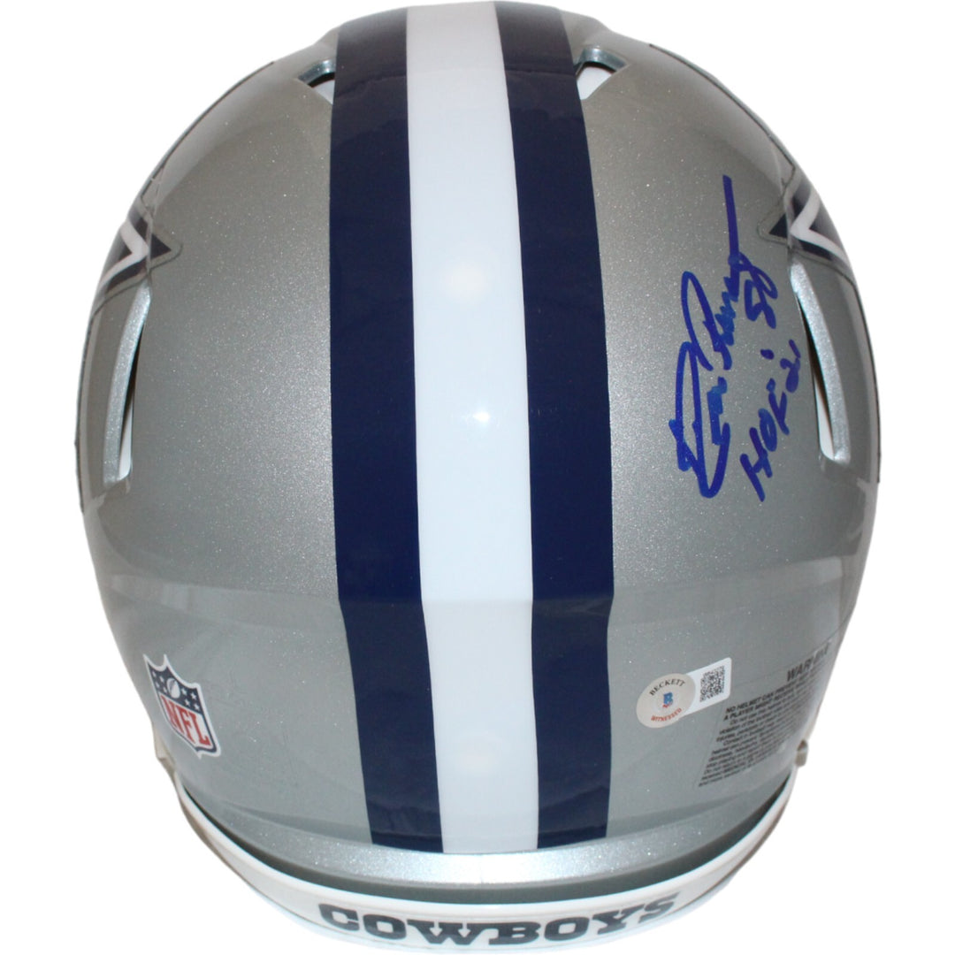Pearson/Staubach/Dorsett Signed Dallas Cowboys Pro Helmet HOF Beckett 43392