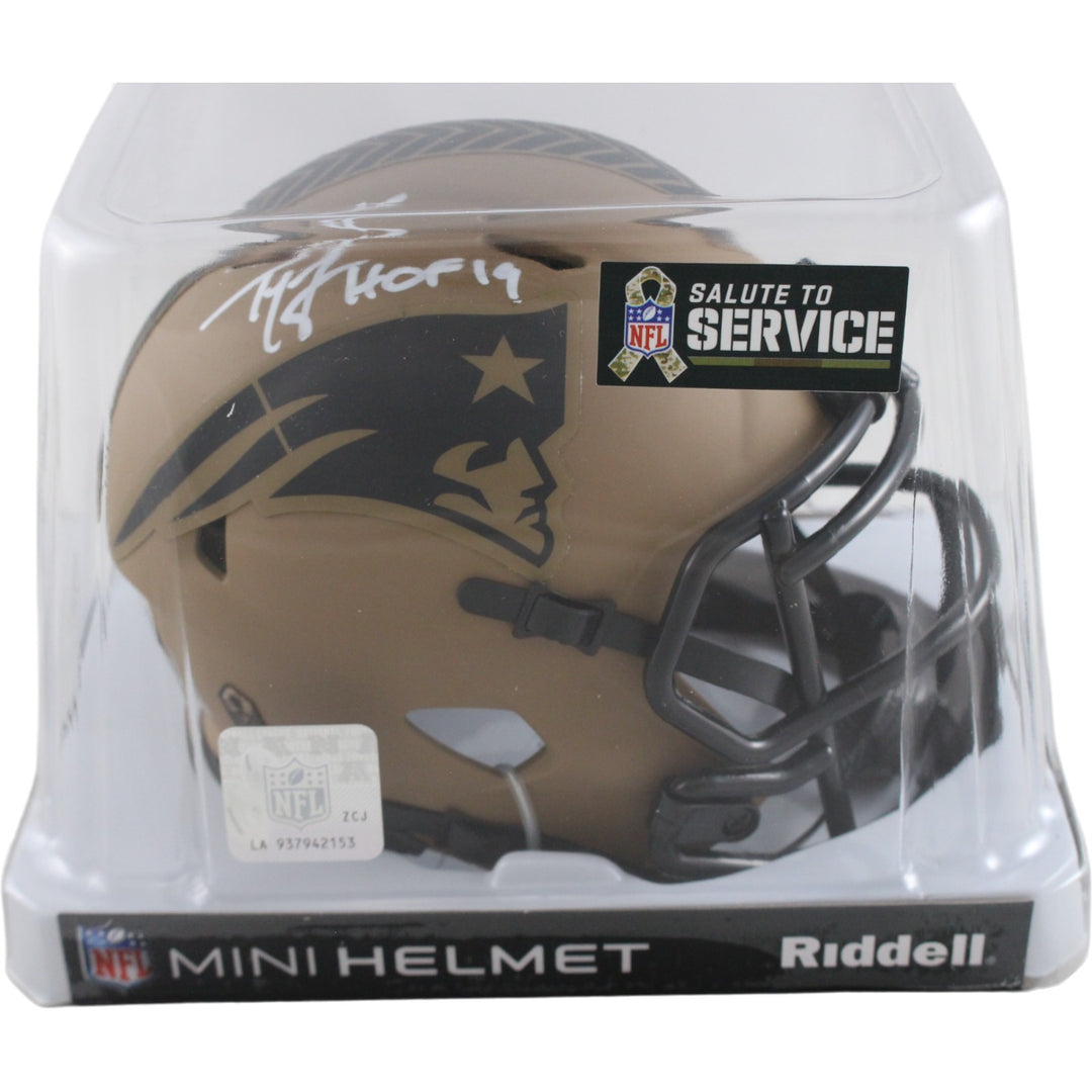 Ty Law Autographed New England Patriots 23 STS Mini Helmet HOF Beckett 54281