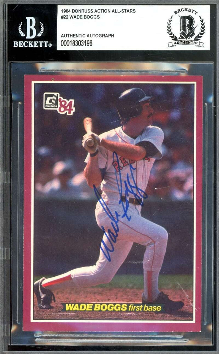 Wade Boggs Beckett BAS Signed 1984 Donruss Action All Stars Autograph
