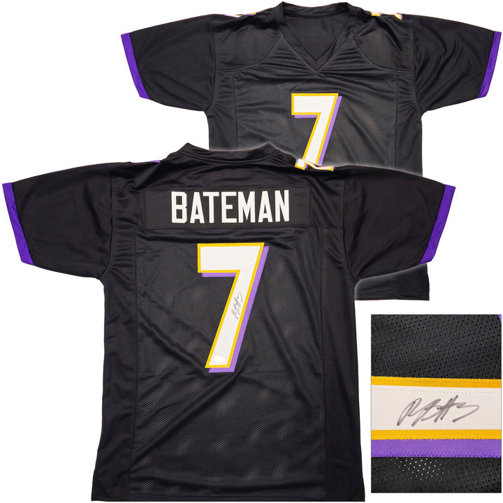 Baltimore Ravens Rashod Bateman Autographed Signed Black Jersey Beckett Wit