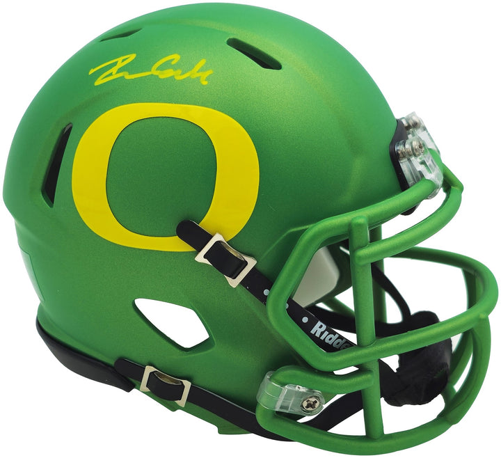 Dillon Gabriel Signed Oregon Ducks Apple Green Speed Mini Helmet Beckett Wit