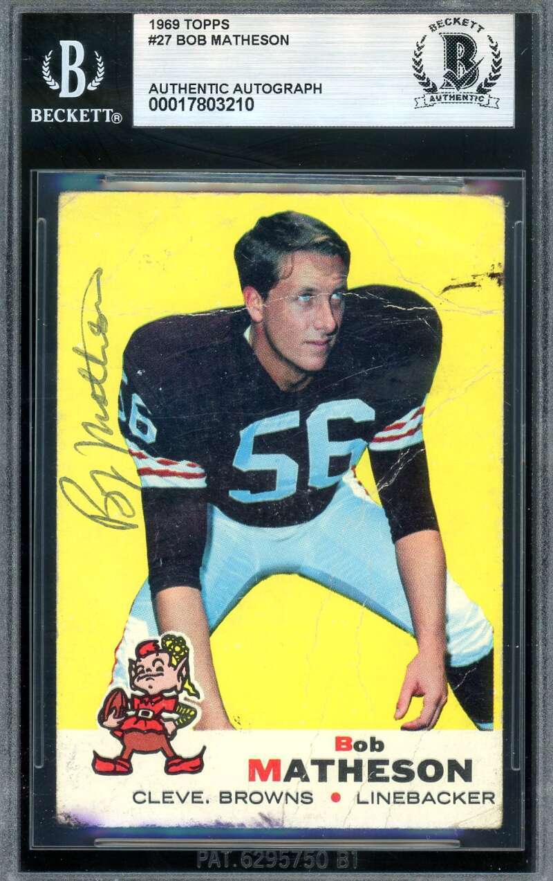 Bob Matheson Beckett BAS Vintage Signed 1969 Topps Rookie Autograph