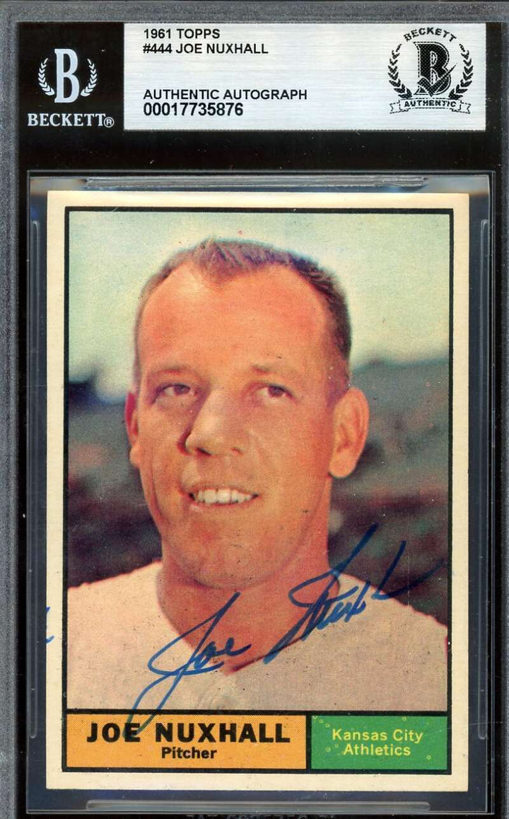 Joe Nuxhall Beckett BAS Vintage Signed 1961 Topps Autograph