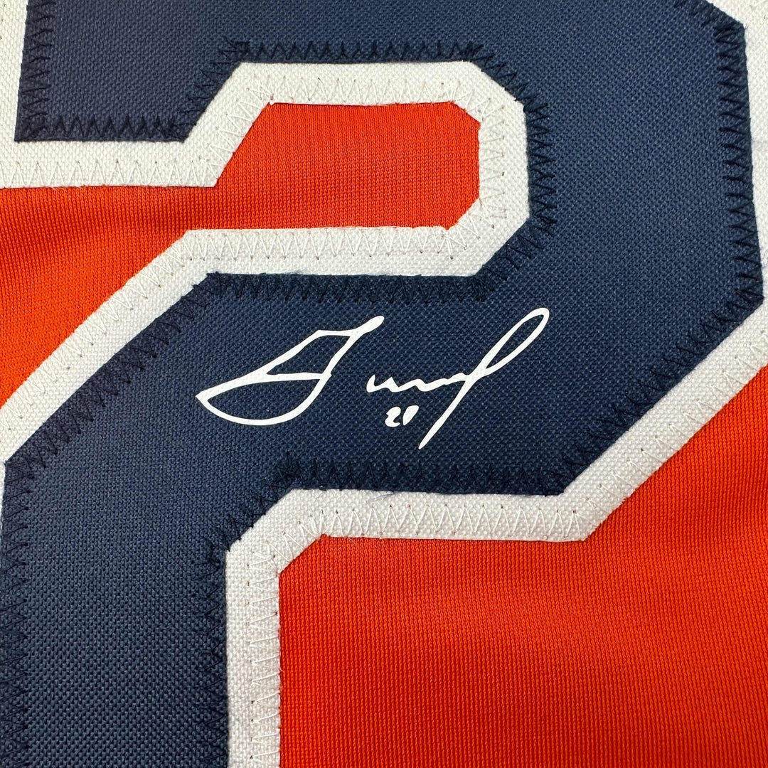 Facsimile Autographed Jose Altuve Houston Orange Reprint Auto Jersey Men's XL