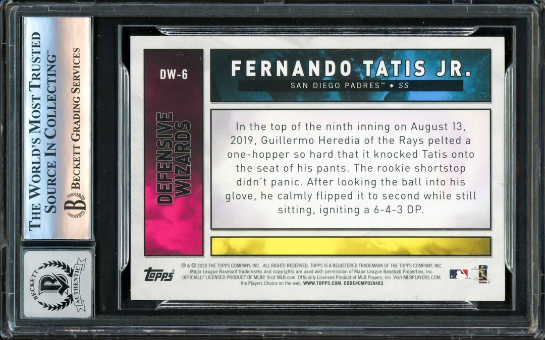 Fernando Tatis Jr. Signed 2020 Topps Big League Defensive Wizards Card #DW-6