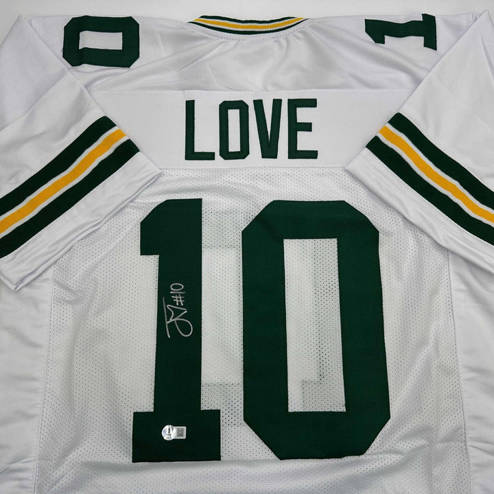 Autographed/Signed Jordan Love Green Bay White Jersey Beckett BAS COA