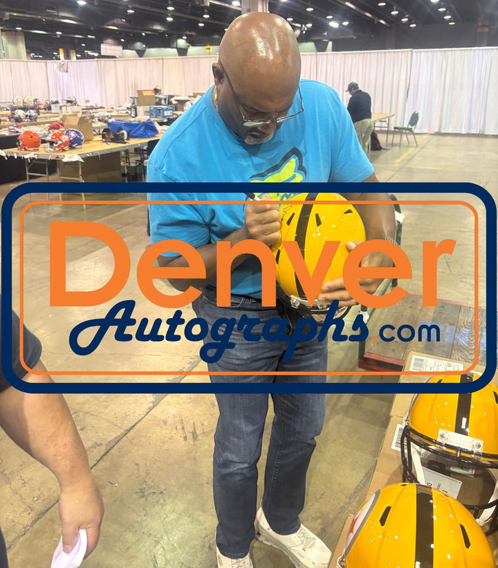Dermontti Dawson Autographed Pittsburgh Steelers F/S Gold Helmet Beckett W 55390