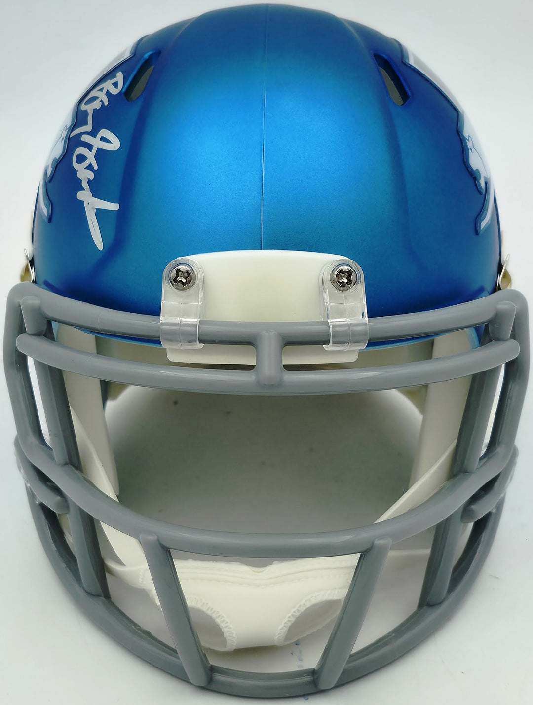 Barry Sanders Signed Detroit Lions 2023 Alternate Blue Speed Mini Helmet Beckett