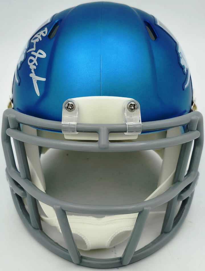 Barry Sanders Signed Detroit Lions 2023 Alternate Blue Speed Mini Helmet Beckett