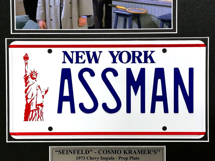 Michael Richards Seinfeld Kramer's Signed License Plate Framed JSA COA ASSMAN