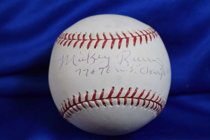 Mickey Rivers MLB Authentic Auto Major League Signed Baseball 77 78 WS Champs