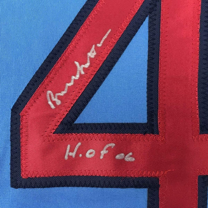 Autographed/Signed Bruce Sutter HOF 06 St. Louis Blue Jersey JSA COA