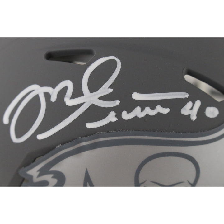 Mike Alstott Autographed Tampa Bay Buccaneers Slate Mini Helmet Beckett 50212