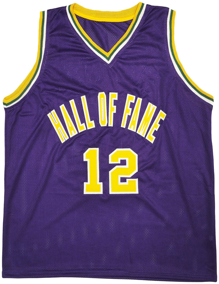 Utah Jazz John Stockton Signed Purple Jersey Beckett Witness