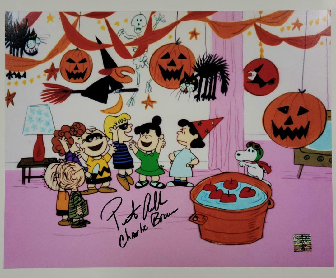 Peter Robbins signed 11x14 Photo Charlie Brown Halloween Party ~ Official Holo
