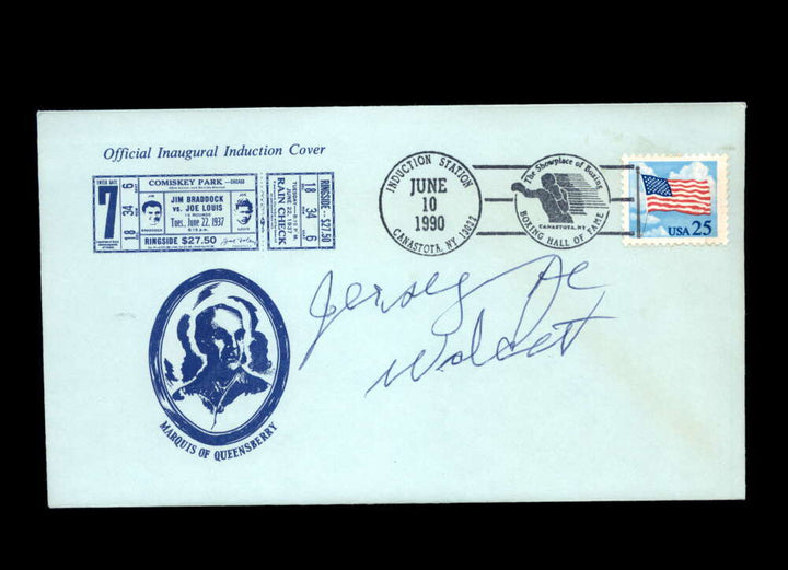 Jersey Joe Walcott JSA Signed 1990 HOF Induction FIrst Day Cover FDC Cache Auto