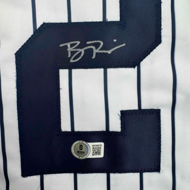 Autographed/Signed Ben Rice New York Pinstripe Baseball Jersey JSA COA