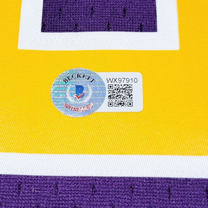 Jazz Karl Malone Auto Purple Authentic Mitchell & Ness Jersey Size L Beckett Wit