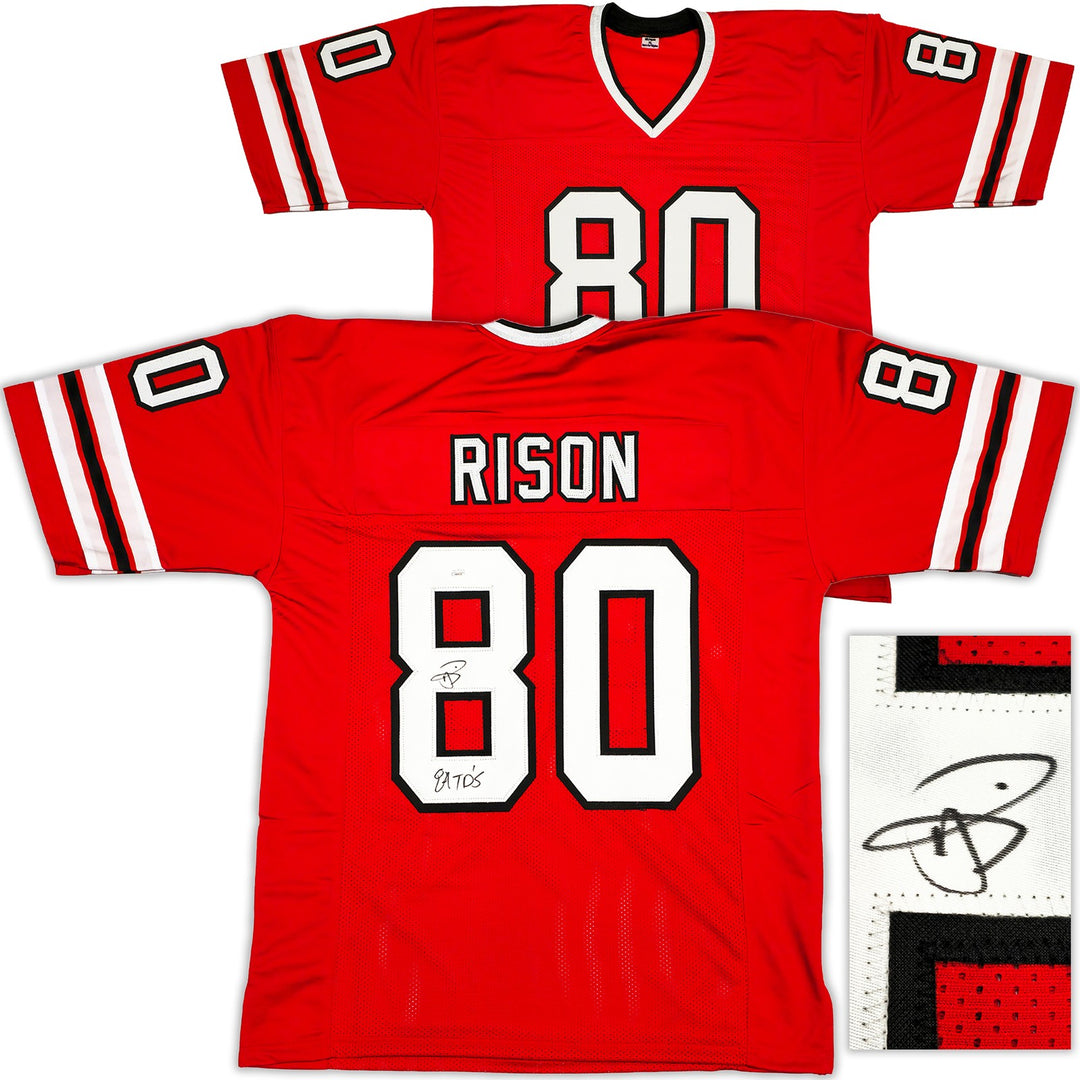 Atlanta Falcons Andre Rison Autographed Signed Red Jersey "84 TD" JSA