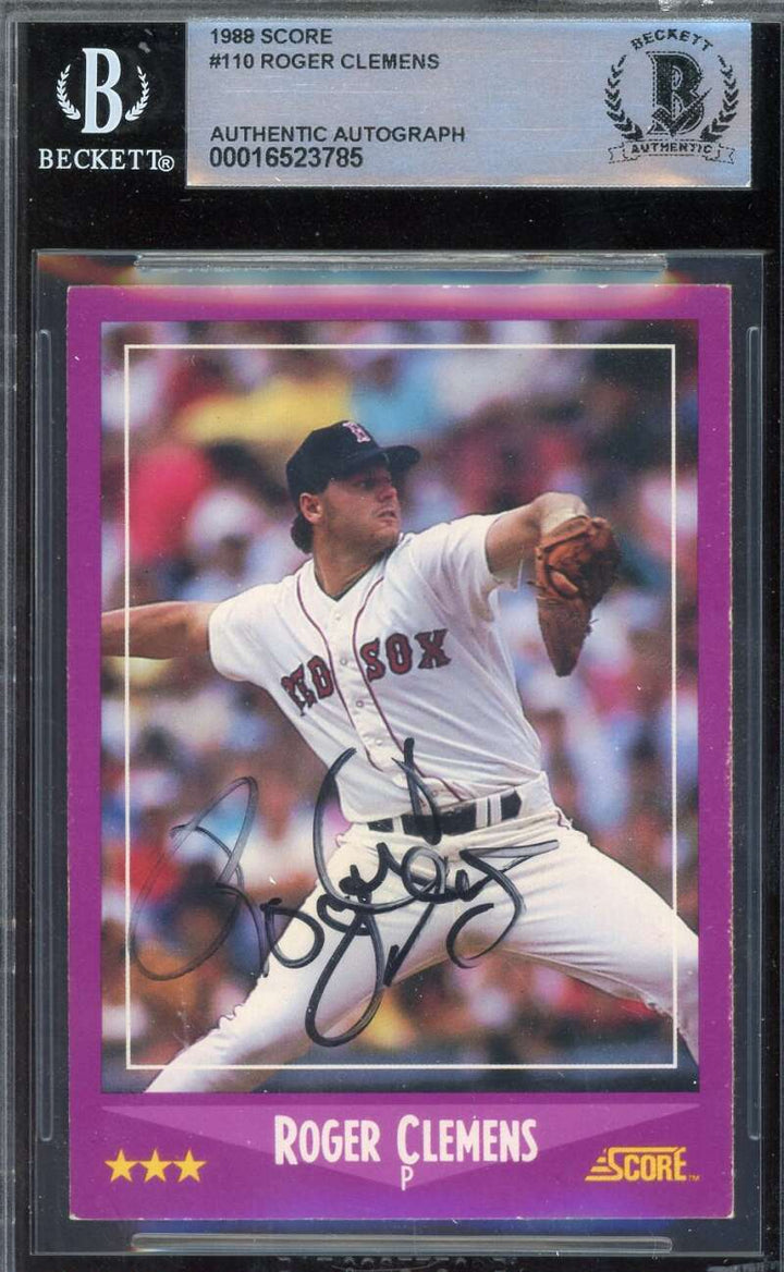 Roger Clemens Beckett BAS Signed 1989 Score Autograph