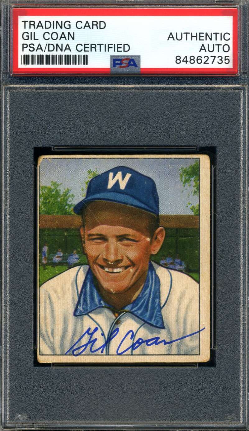 Gil Coan PSA DNA Signed 1950 Bowman Autograph