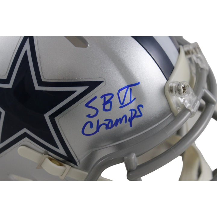 Calvin Hill Autographed Dallas Cowboys Mini Helmet SB VI Champs Beckett 54278